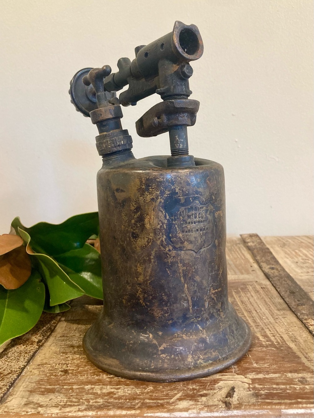 Vintage Metal Blowtorch Broken! Steampunk Industrial Distressed Decor